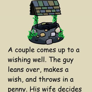 A Couple Comes Up To A Wishing Well