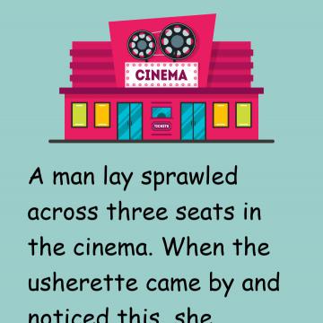 A Man Lay Sprawled Across Three Seats In The Cinema