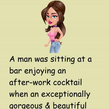 A Man Was Sitting At A Bar Enjoying