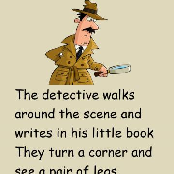 The Detective Walks Around The Scene