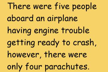 There Were Five People Aboard An Airplane